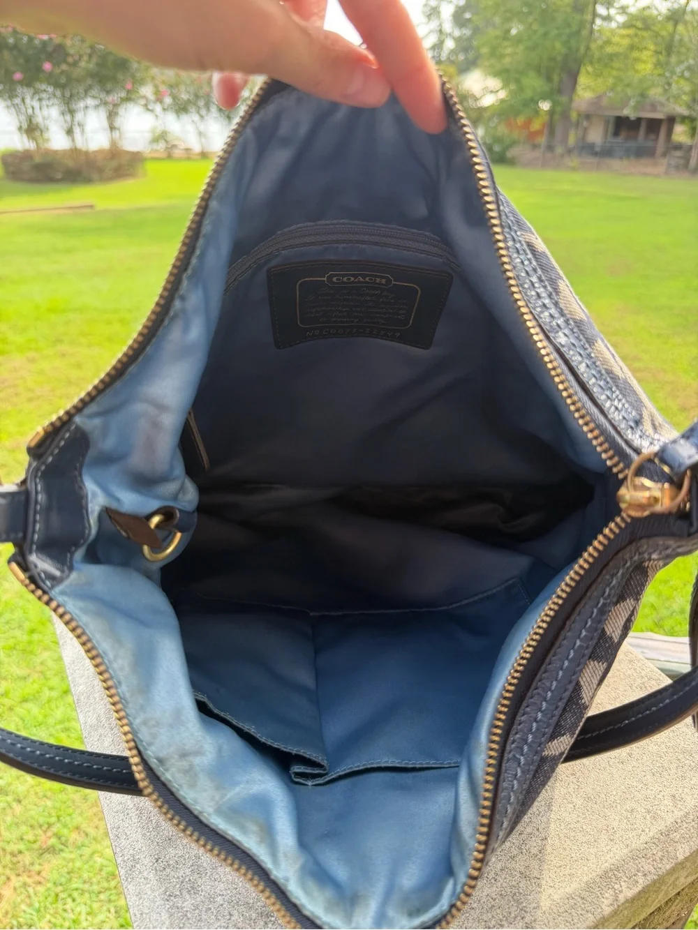 Coach Denim Signature Hobo Shoulder Bag